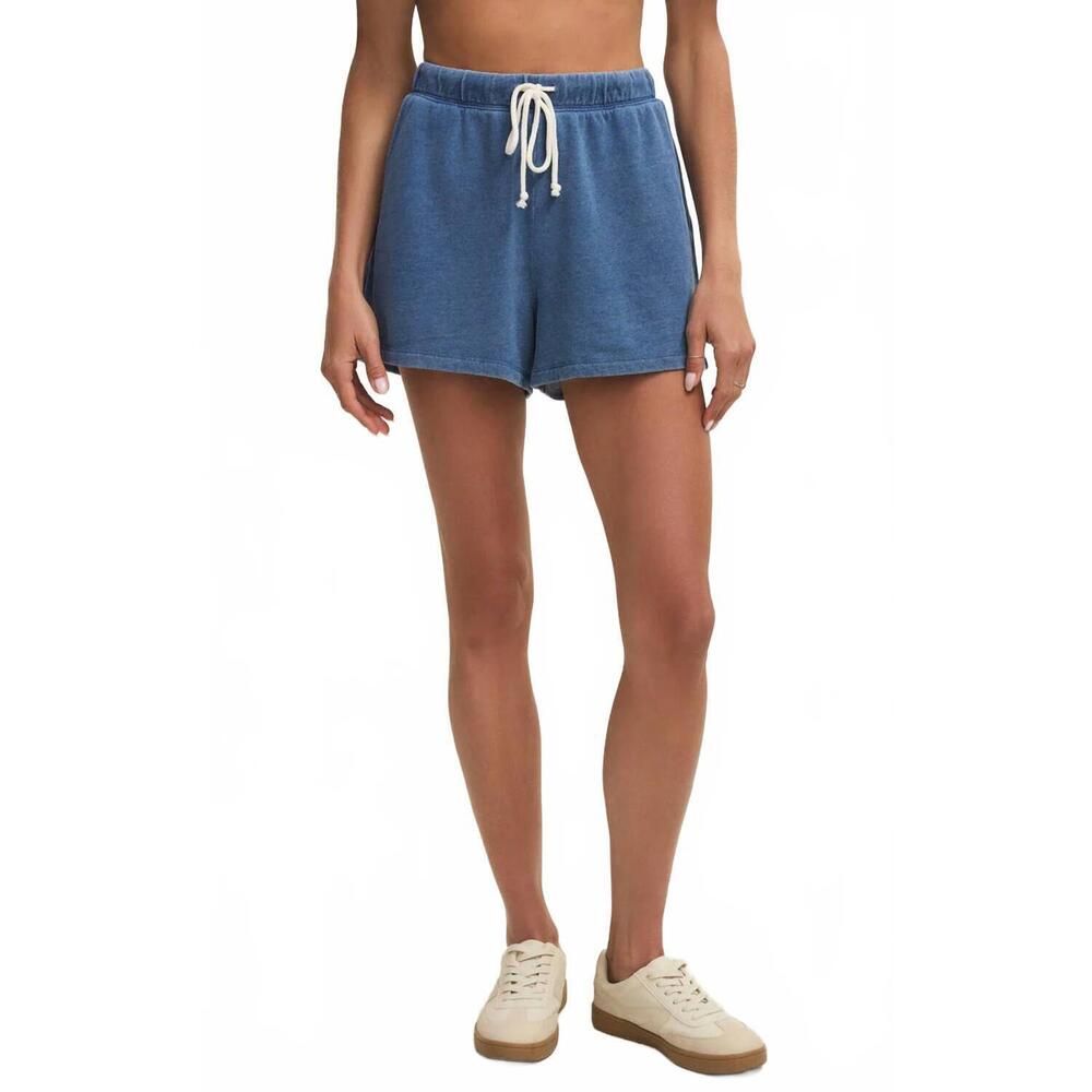 NEW Z SUPPLY hunter knit denim shorts in calypso blue indigo